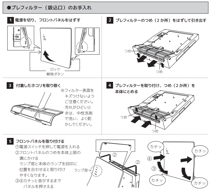 プレフィルターのお手入れしていますか？【壁掛けタイプ／大空間 ...